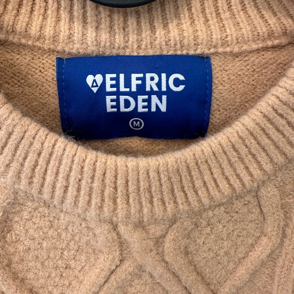 Aelfric Eden Cable Knit Sweater Camel Color Size Medium - Picture 4 of 6